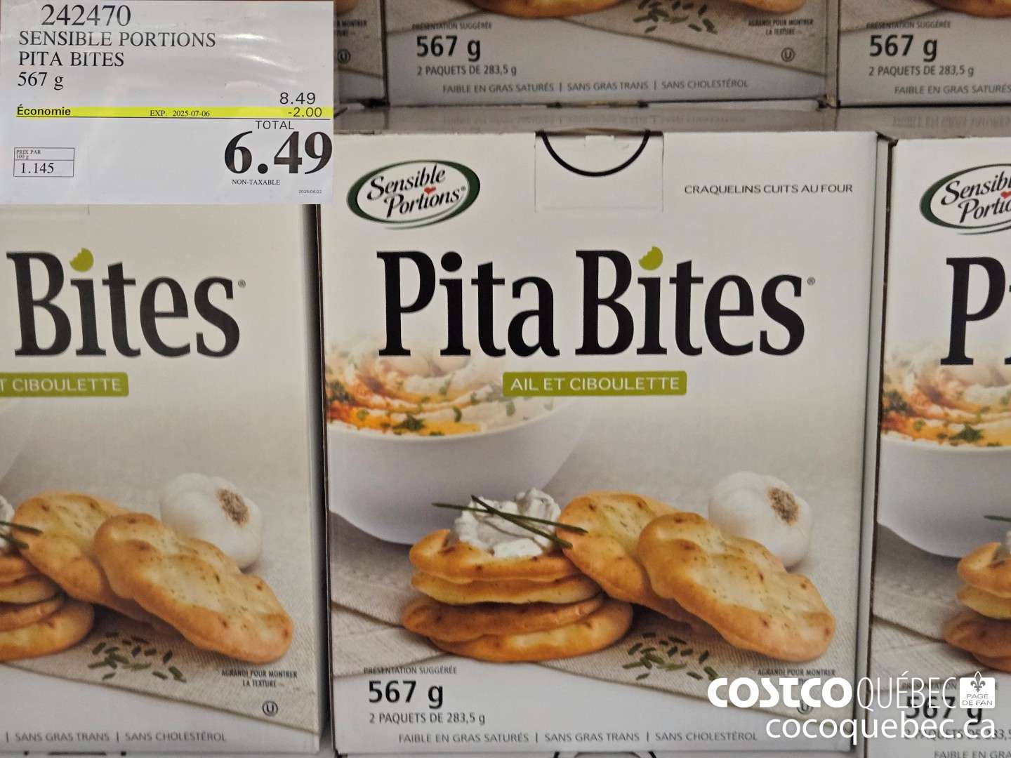 242470 SENSIBLE PORTIONS PITA BITES 567 G  ($2.00 INSTANT SAVINGS EXPIRES ON 2025-07-06) $6.49