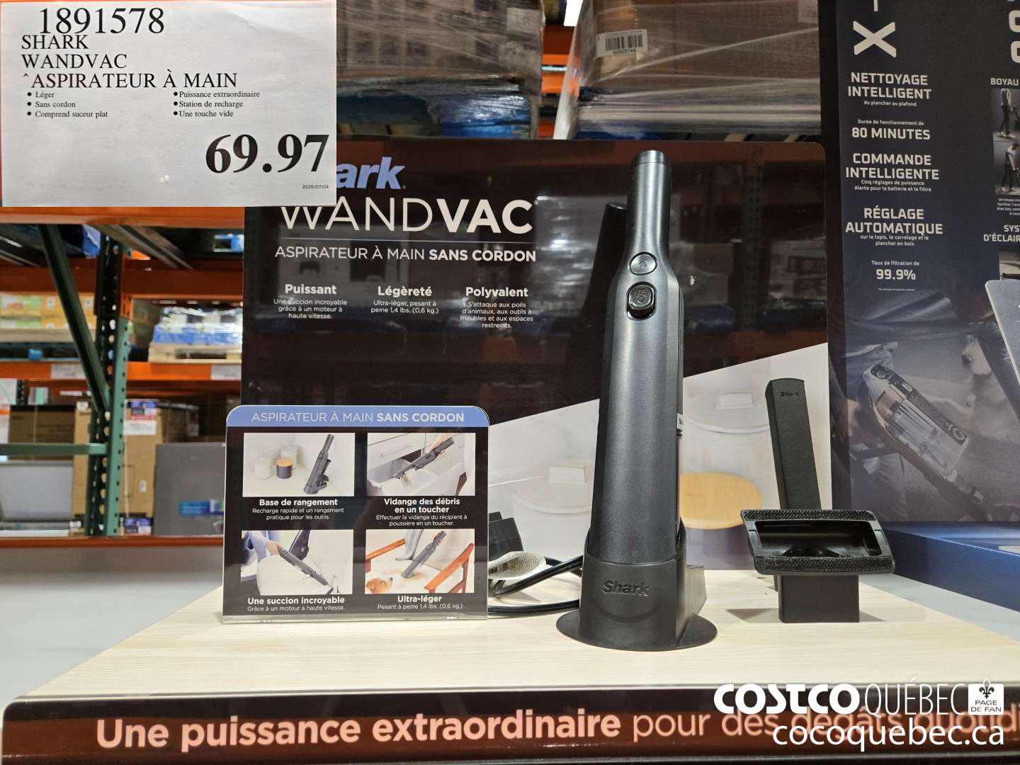 1891578 SHARK WANDVAC ASPIRATEUR A MAIN $69.97