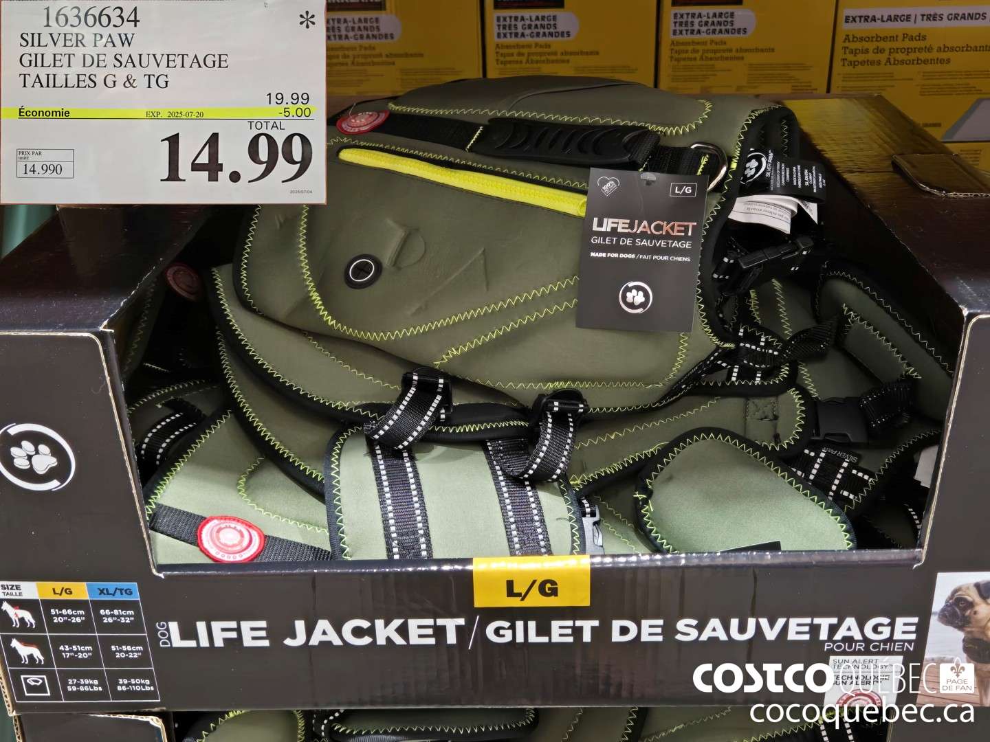 1636634 SILVER PAW GILET DE SAUVETAGE TAILLES G & TG  ($5.00 INSTANT SAVINGS EXPIRES ON 2025-07-20) $14.99