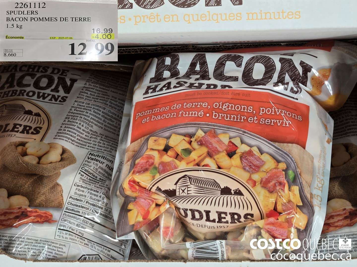 2261112 SPUDLERS BACON POMMES DE TERRE  ($4.00 INSTANT SAVINGS EXPIRES ON 2025-07-06) $12.99