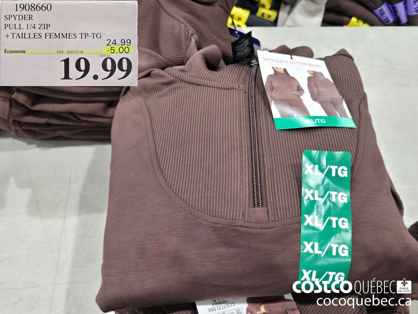 1908660 SPYDER PULL 1/4 ZIP +TAILLES FEMMES TP-TG  ($5.00 INSTANT SAVINGS EXPIRES ON 2025-07-06) $19.99