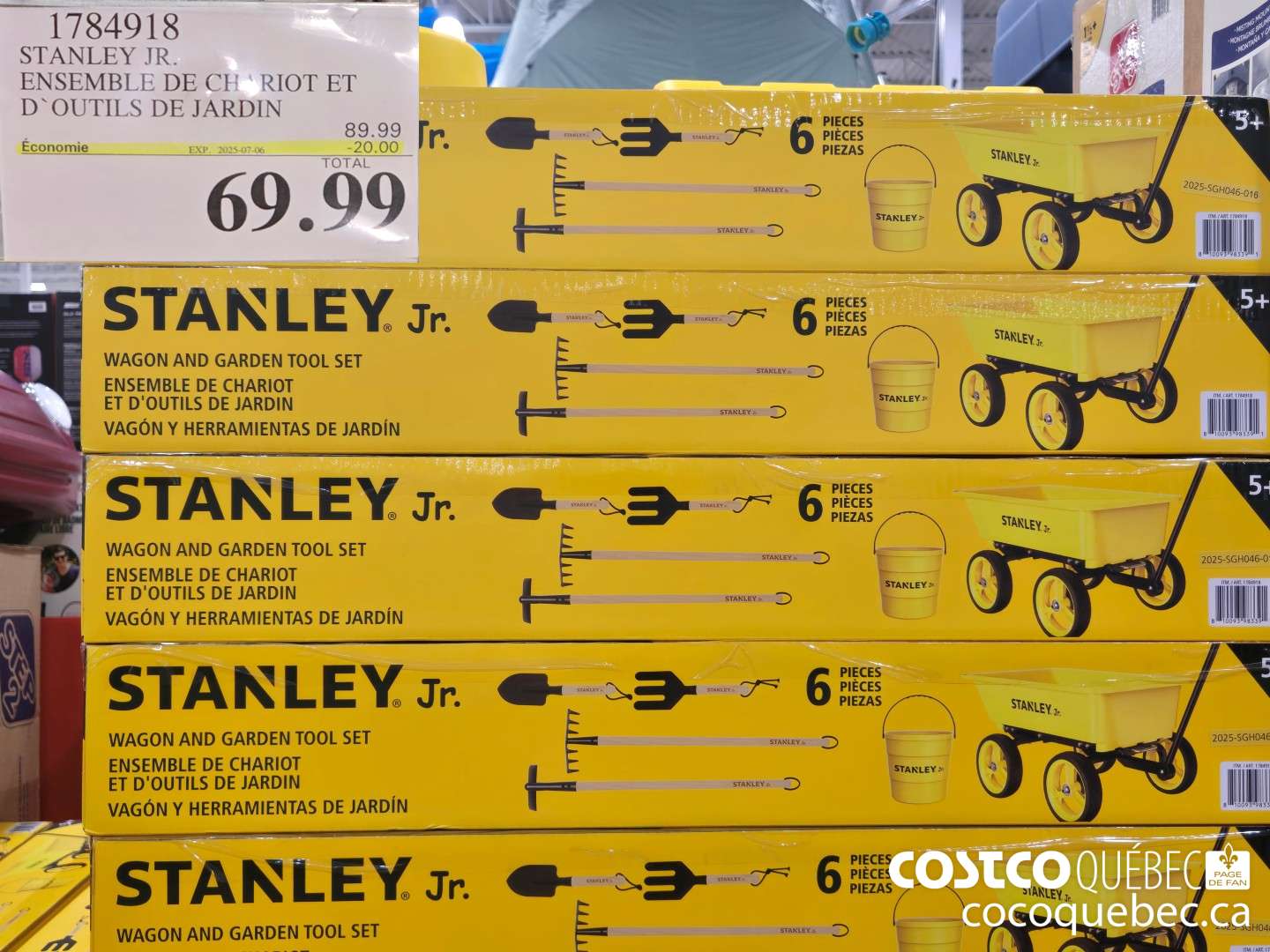 1784918 STANLEY JR. ENSEMBLE DE CHARIOT ET D'OUTILS DE JARDIN  ($20.00 INSTANT SAVINGS EXPIRES ON 2025-07-06) $69.99