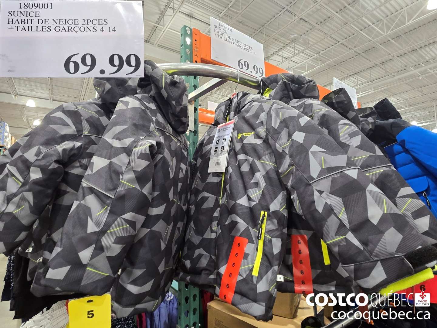 1809001 SUNICE HABIT DE NEIGE 2PCES + TAILLES GARCONS 4-14  $69.99