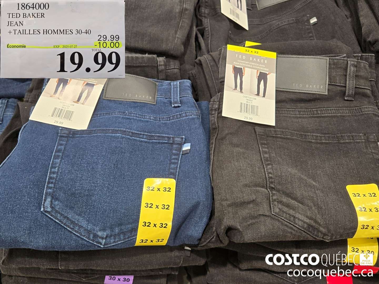 1864000 TED BAKER JEAN +TAILLES HOMMES 30-40  ($10.00 INSTANT SAVINGS EXPIRES ON 2025-07-27) $19.99