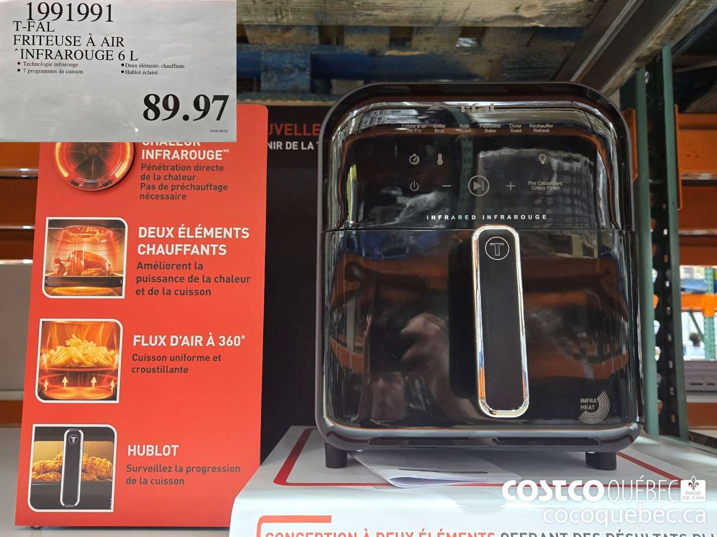 1991991 T-FAL FRITEUSE A AIR INFRAROUGE 6 L  $89.97