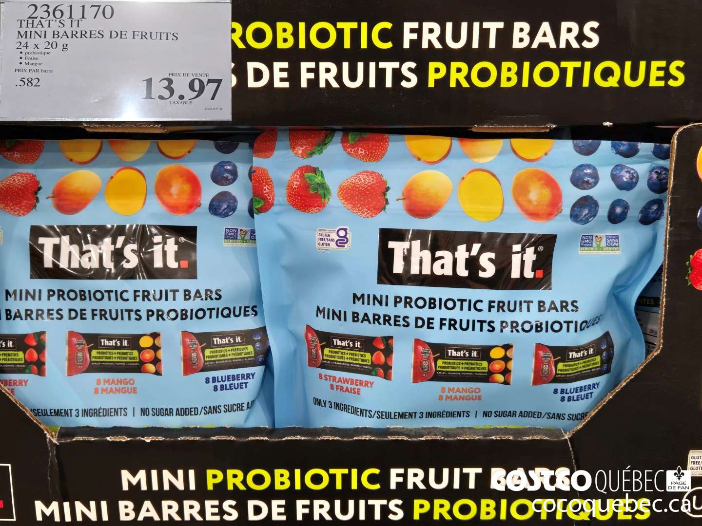 2361170 THATS IT MINI BARRES DE FRUITS  $13.97