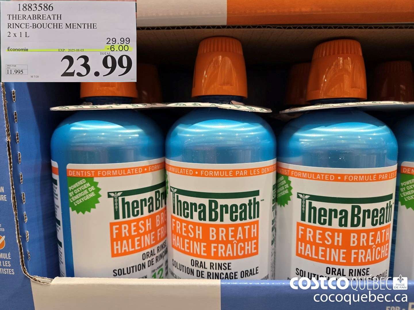 1883586 THERABREATH RINCE-BOUCHE MENTHE  ($6.00 INSTANT SAVINGS EXPIRES ON 2025-08-03) $23.99