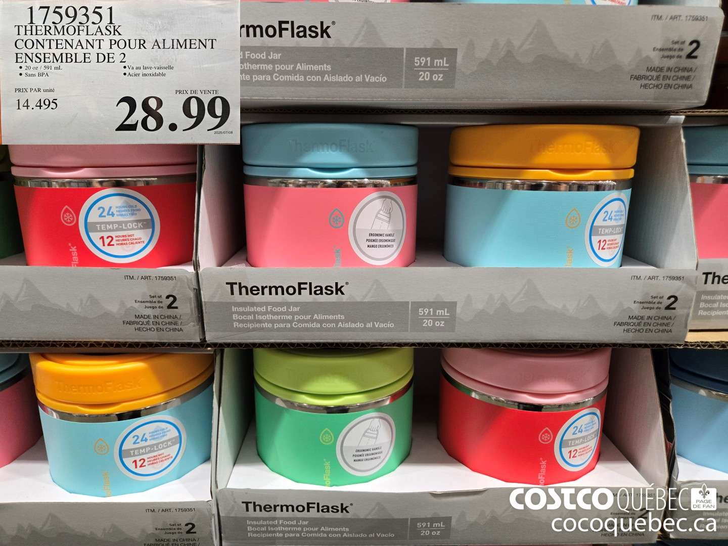 1759351 THERMOFLASK CONTENANT POUR ALIMENT ENSEMBLE DE 3  $28.99