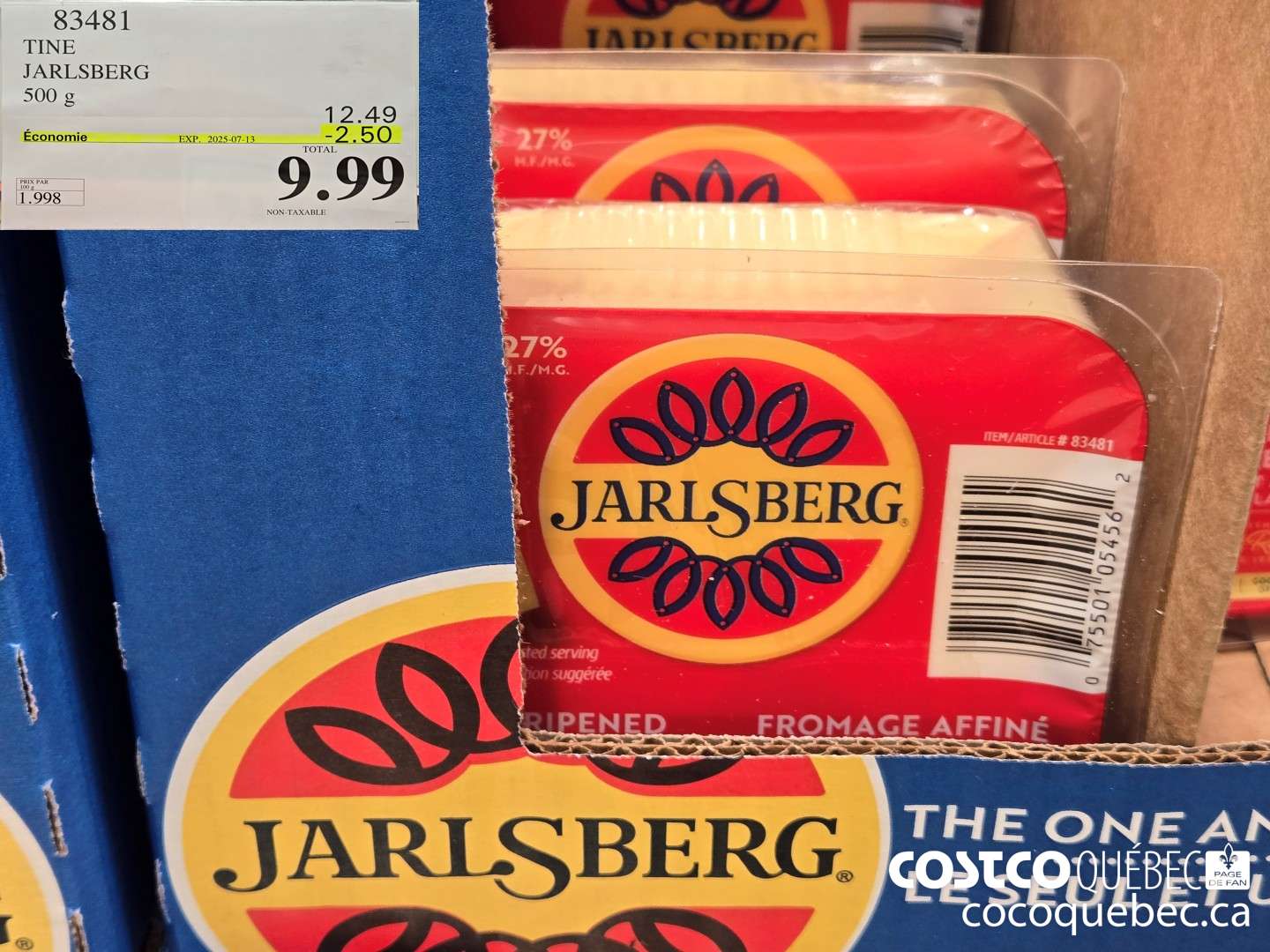 83481 TINE JARLSBERG 500 g ($2.50 INSTANT SAVINGS EXPIRES ON 2025-07-13) $9.99
