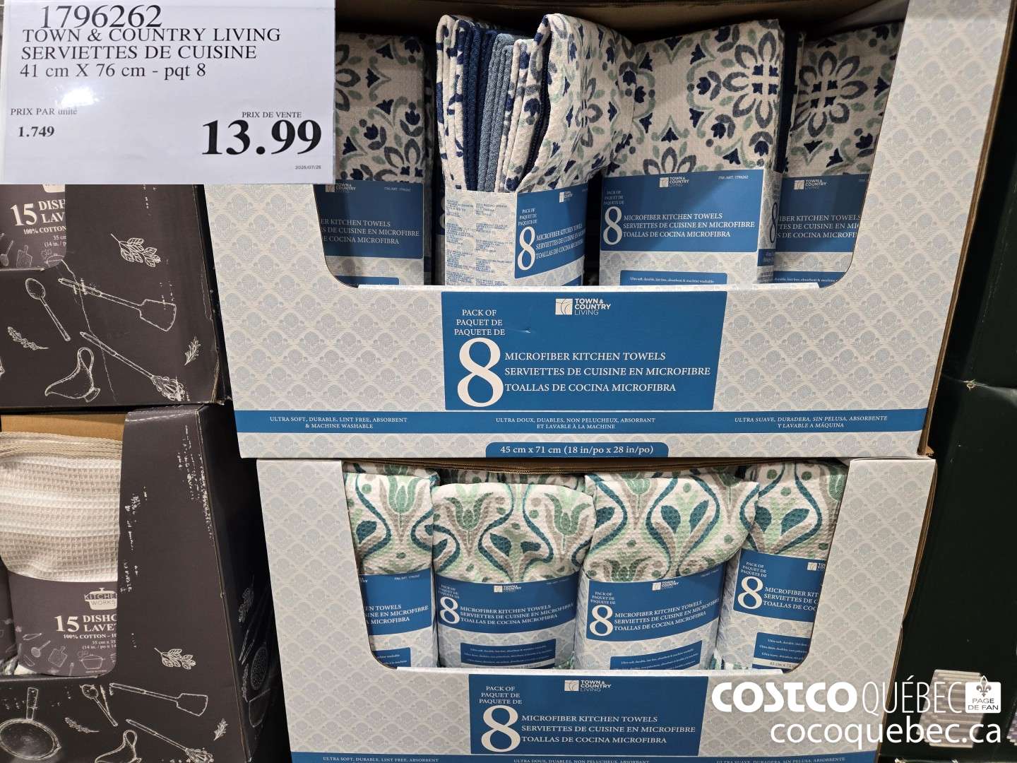 1796262 TOWN & COUNTRY LIVING SERVIETTES DE CUISINE 41 cm X 76 cm - pat 8  $13.99