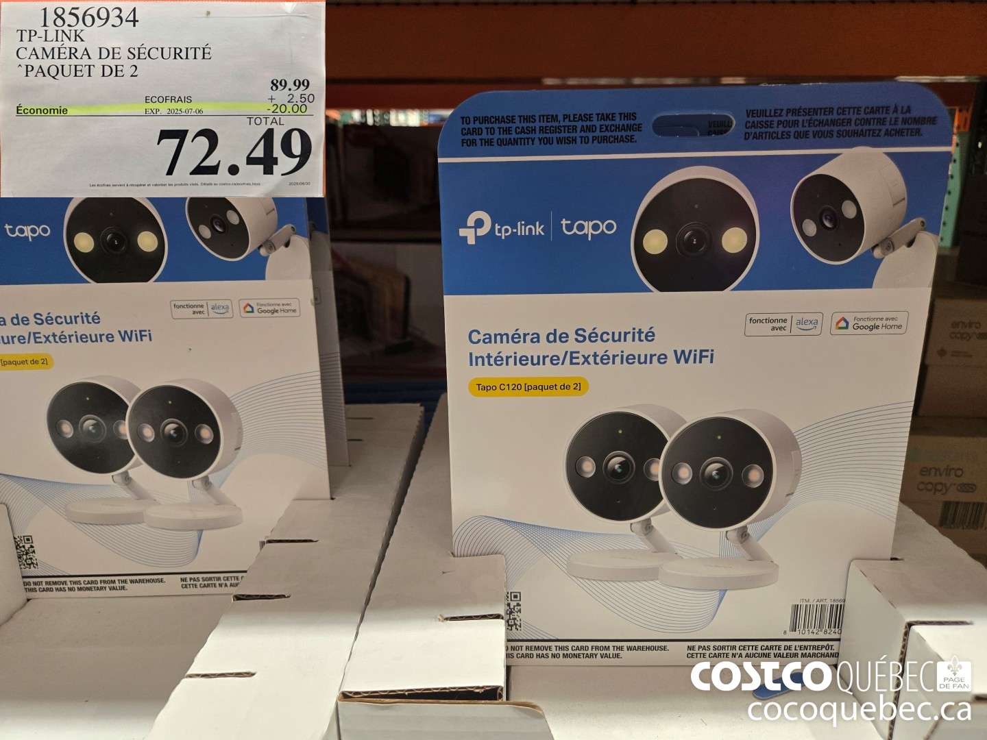 1856934 TP-LINK CAMERA DE SECURITE PAQUET DE 2  ($20.00 INSTANT SAVINGS EXPIRES ON 2025-07-06) $72.49