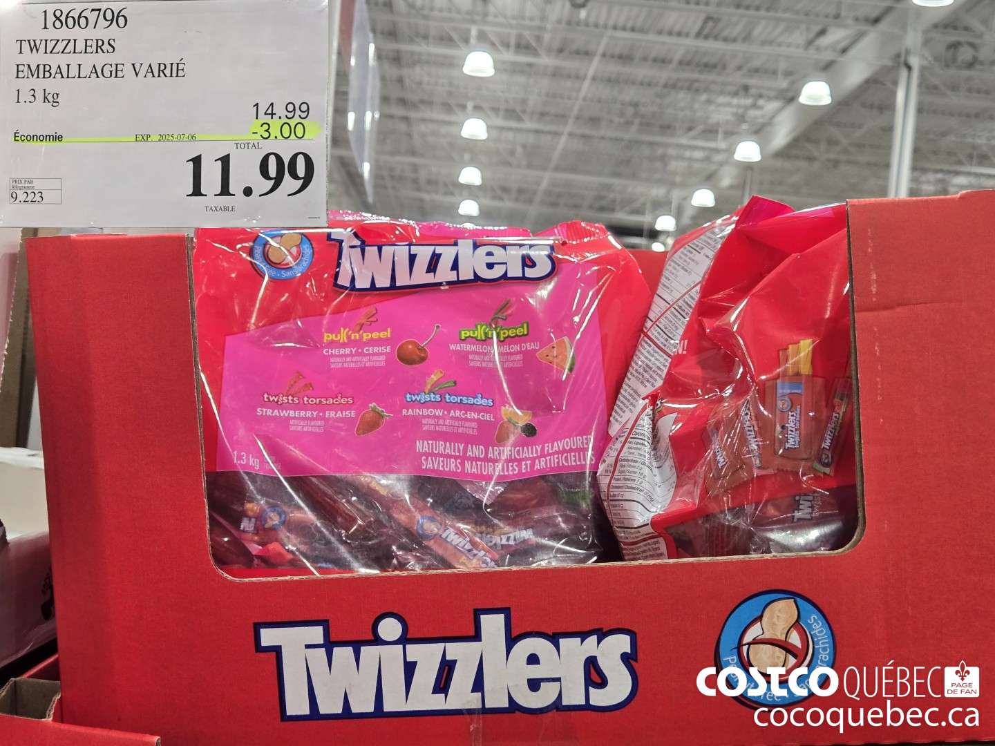 1866796 TWIZZLERS EMBALLAGE VARIE  ($3.00 INSTANT SAVINGS EXPIRES ON 2025-07-06) $11.99