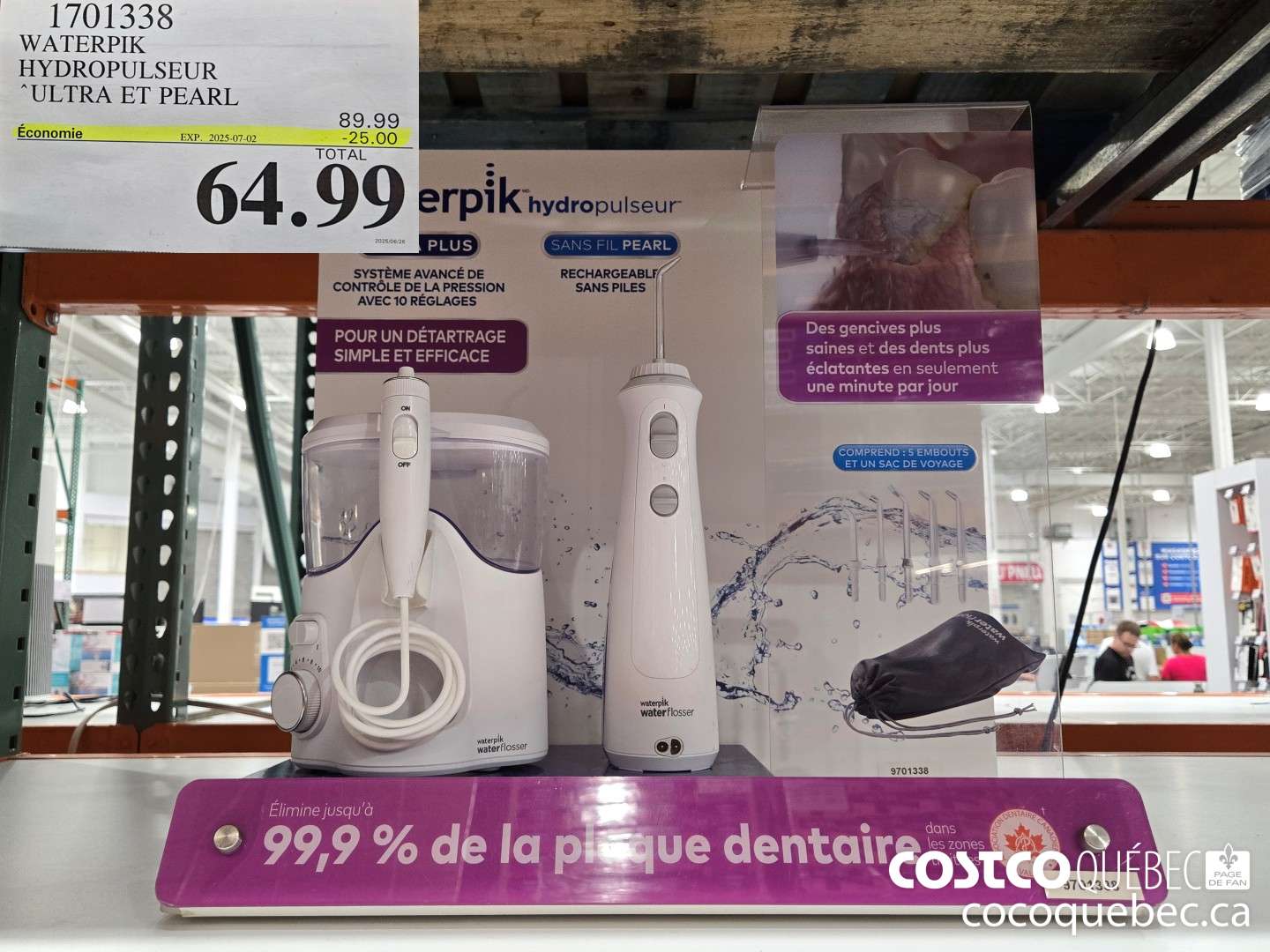 1701338 WATERPIK HYDROPULSEUR ULTRA ET PEARL ($25.00 INSTANT SAVINGS EXPIRES ON 2025-07-02) $64.99