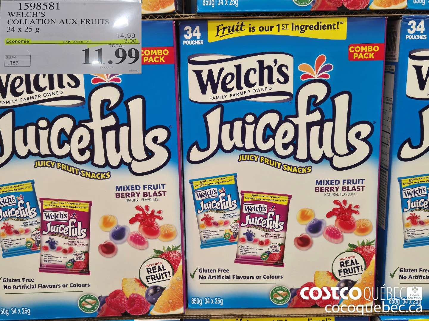 1598581 WELCH'S JUICEFULS ($3.00 INSTANT SAVINGS EXPIRES ON 2025-07-06) $11.99