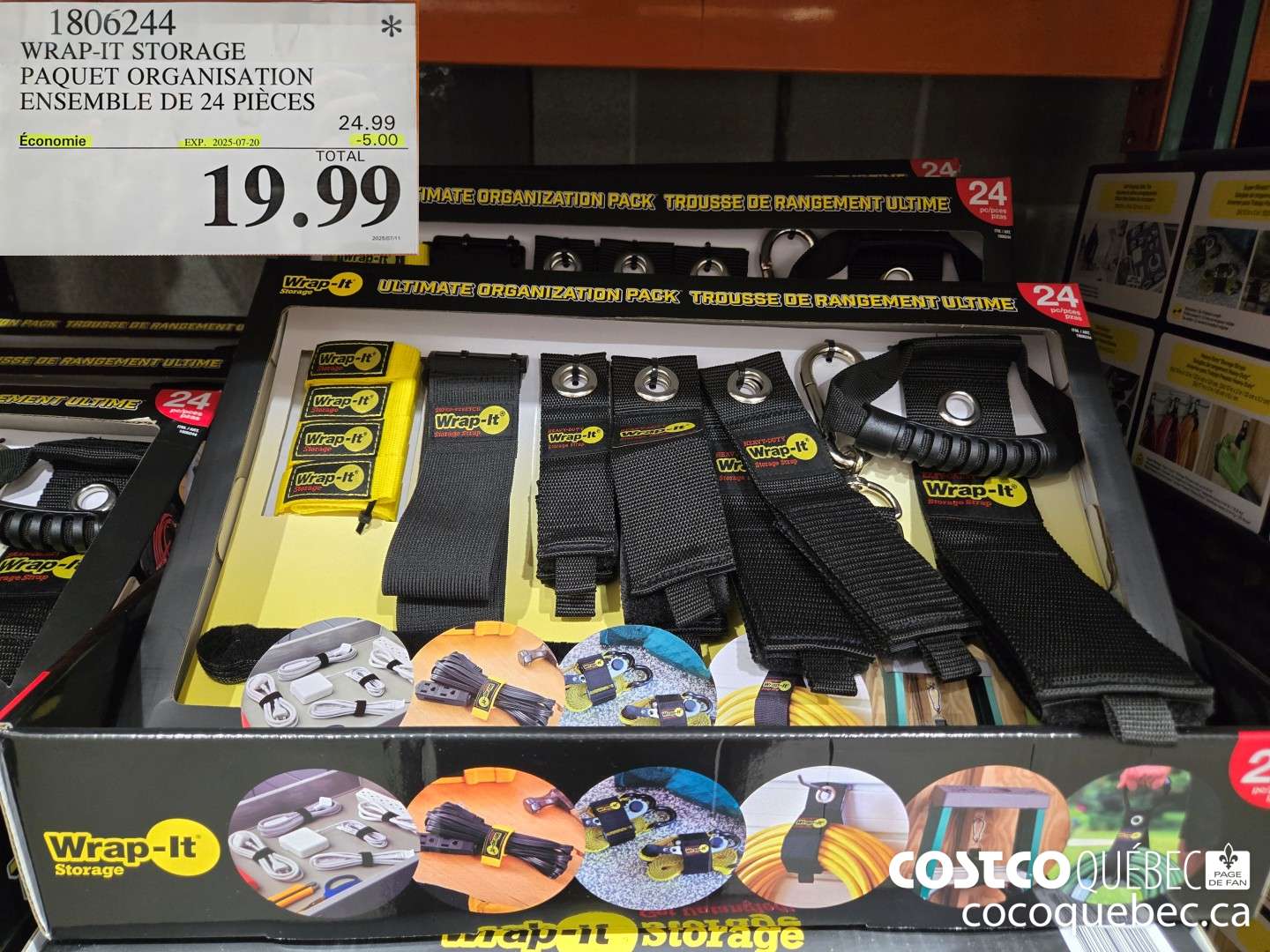 1806244 WRAP-IT STORAGE PAQUET ORGANISATION ENSEMBLE DE 24 PIECES  ($5.00 INSTANT SAVINGS EXPIRES ON 2025-07-20) $19.99