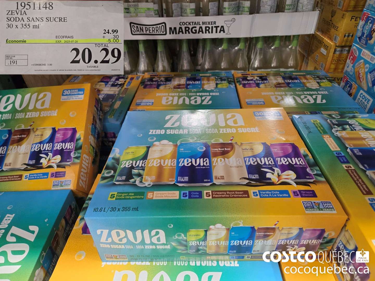 1951148 ZEVIA SODA SANS SUCRE  ($5.00 INSTANT SAVINGS EXPIRES ON 2025-07-20) $20.29