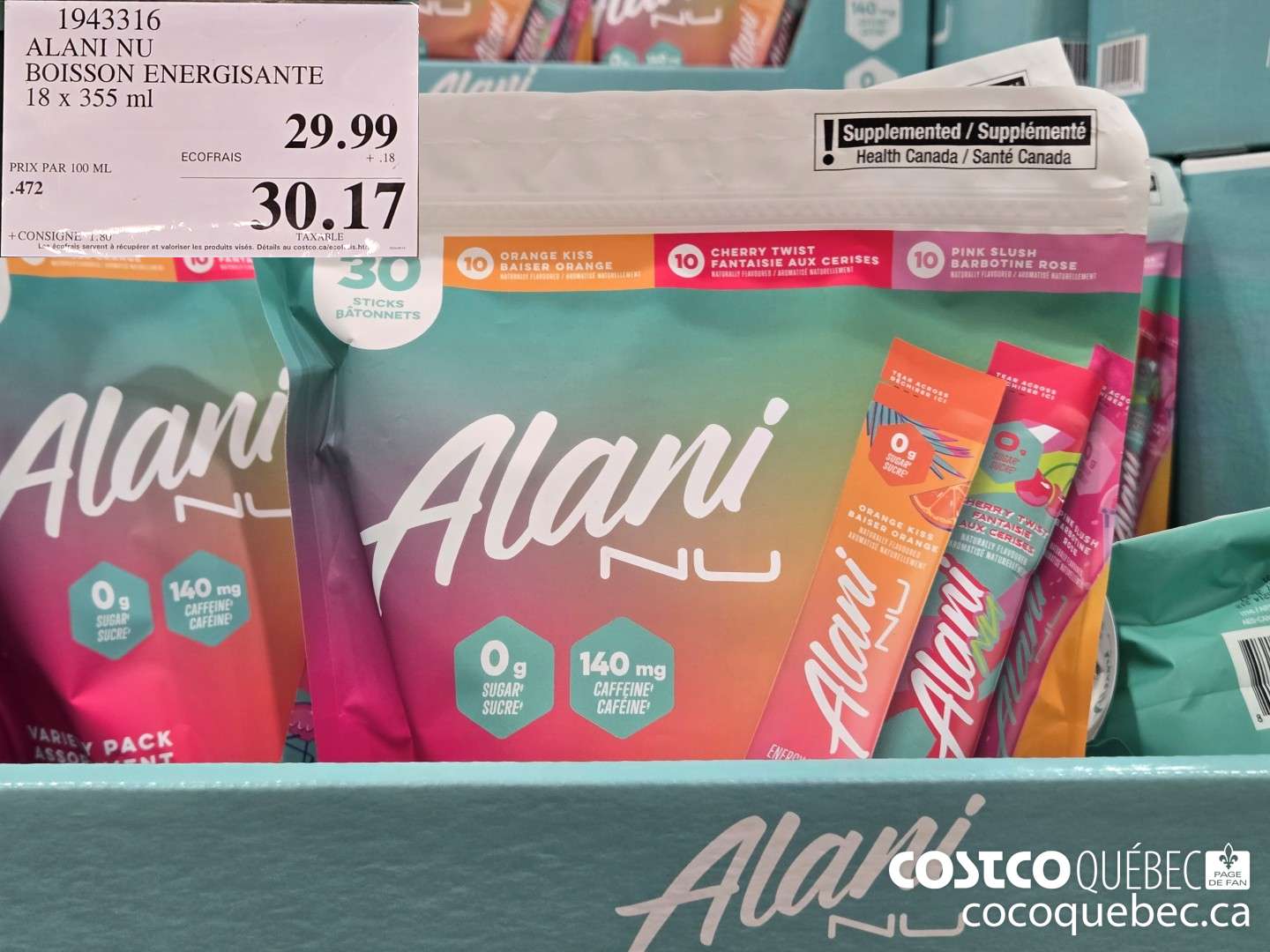 1943316 ALANI NU BOISSON ENERGISANTE  $30.17