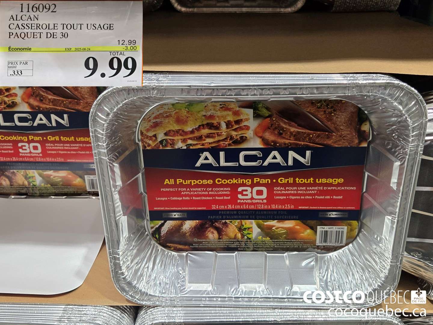 116092 ALCAN CASSEROLE TOUT USAGE PAQUET DE 3  ($3.00 INSTANT SAVINGS EXPIRES ON 2025-08-24) $9.99