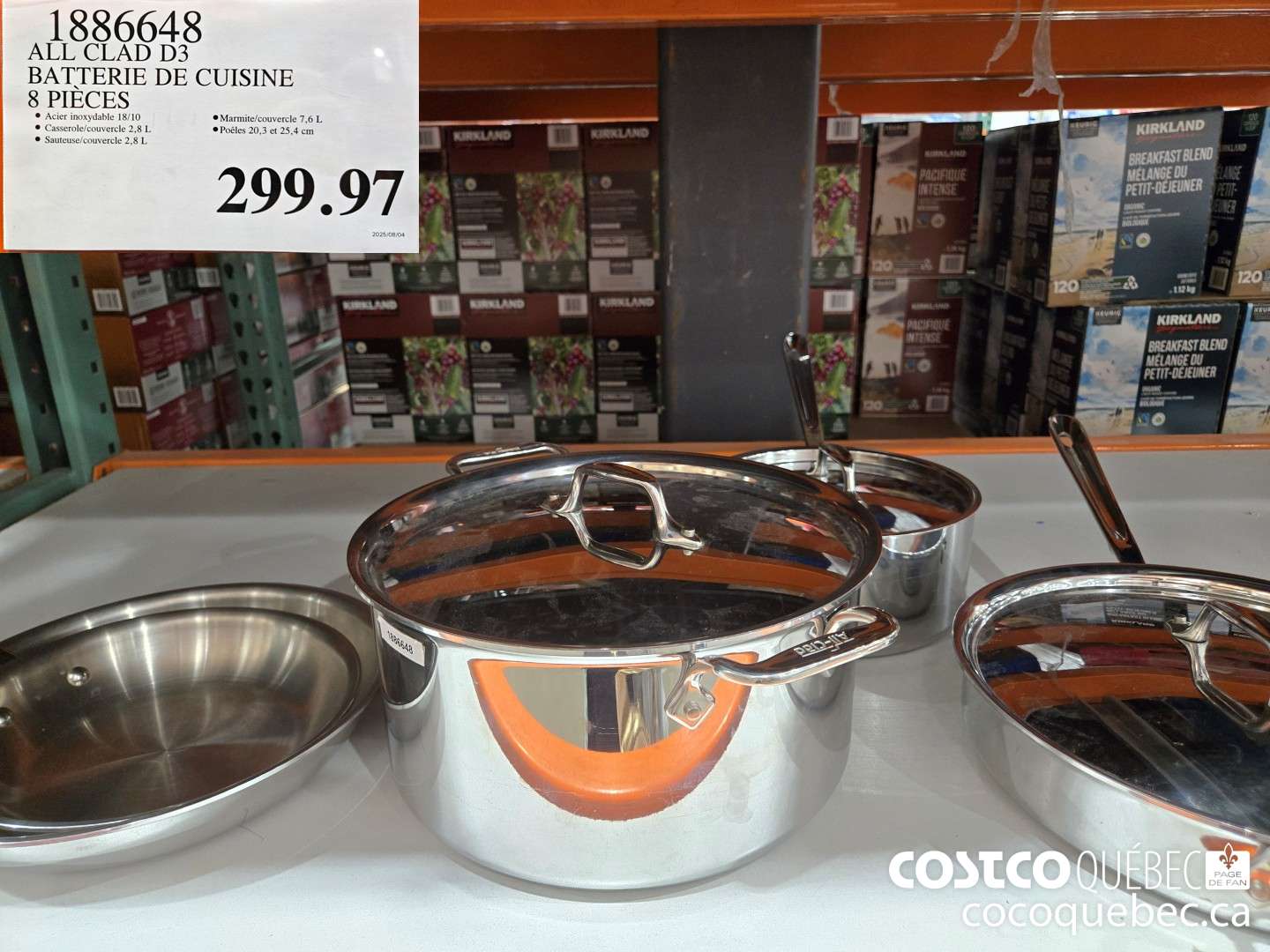 1886648 ALL CLAD D3 BATTERIE DE CUISINE 8 PIECES  $299.97