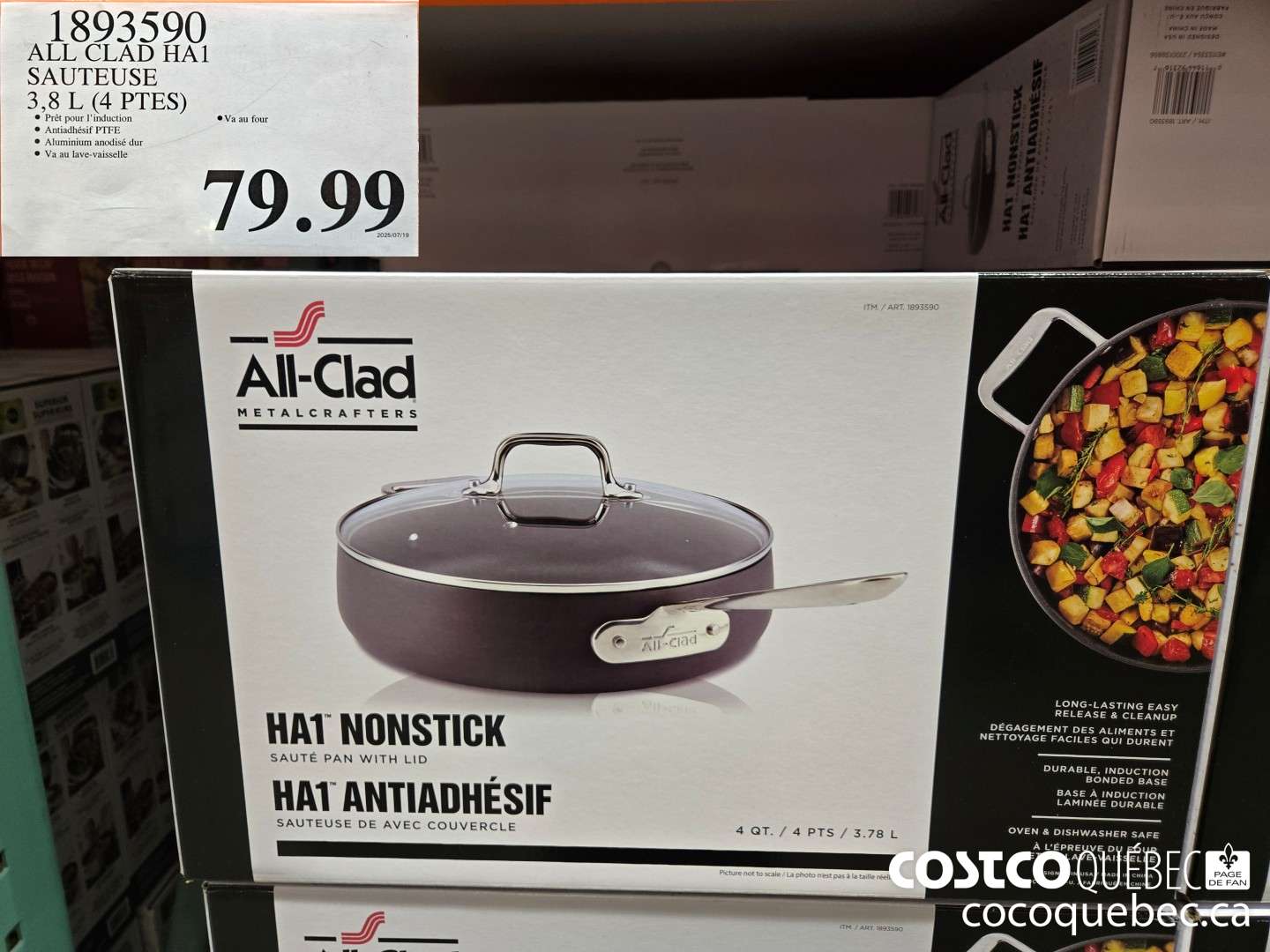 1893590 ALL CLAD HA1 SAUTEUSE 3,8 L (4 PTES)  $79.99
