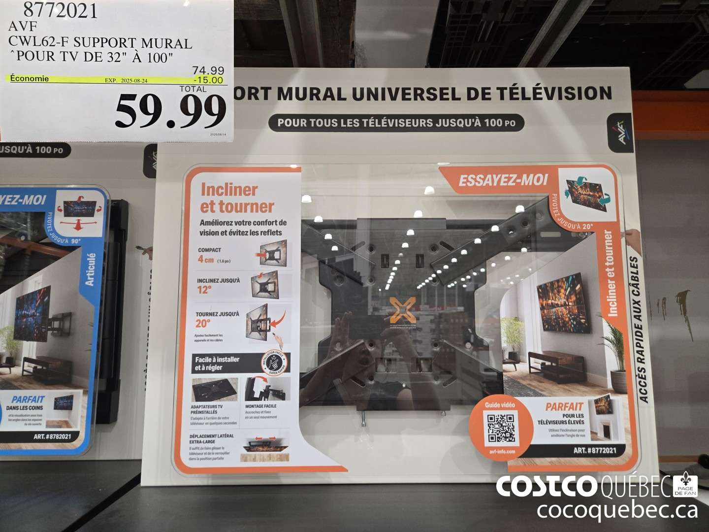 8772021 AVF CWL62-F SUPPORT MURAL “POUR TV DE 32