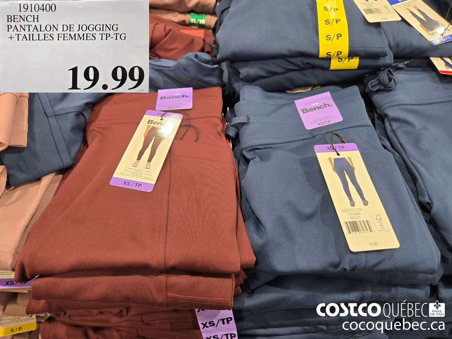 1910400 BENCH PANTALON DE JOGGING +TAILLES FEMMES TP-TG  $19.99