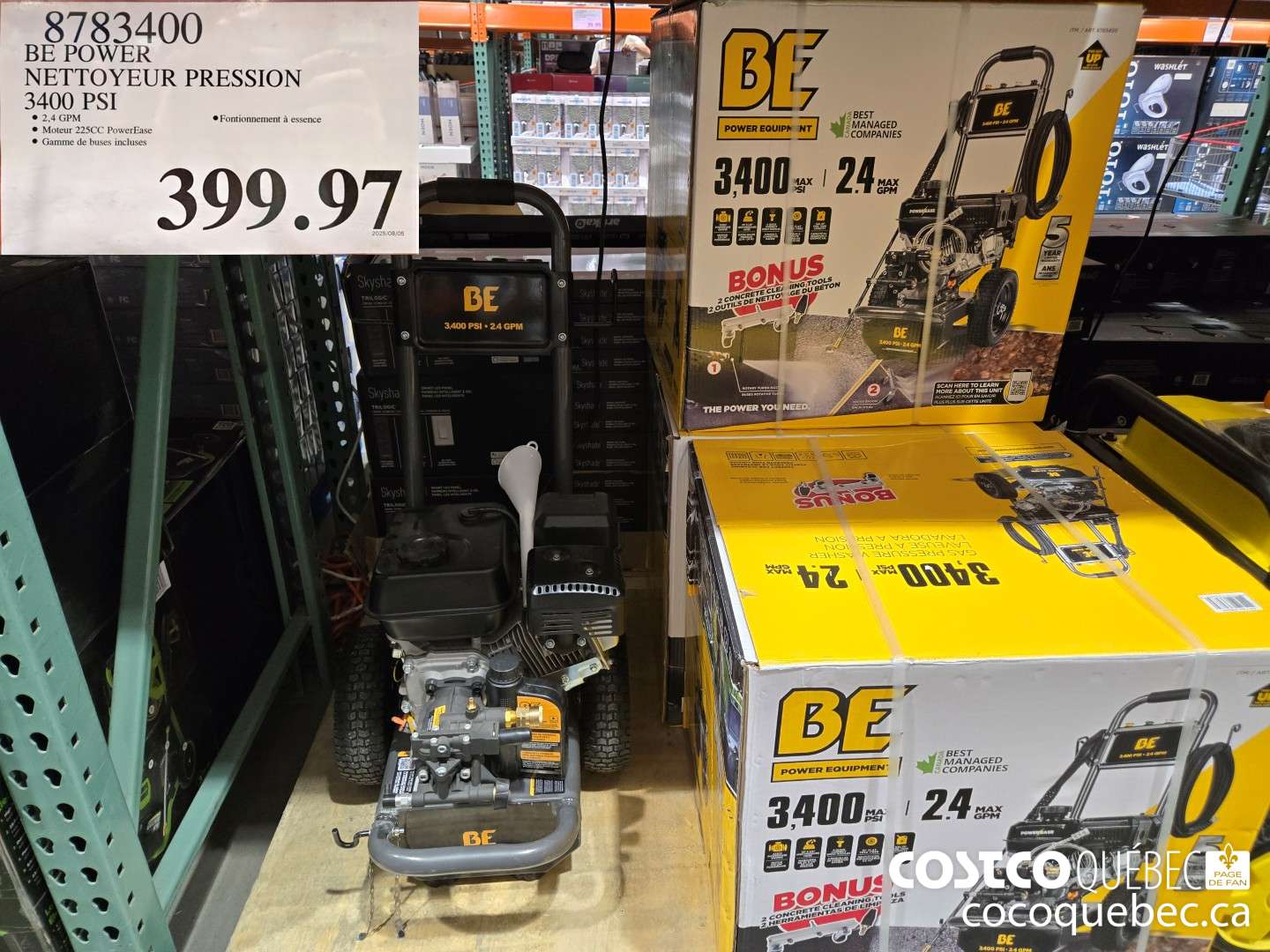 8783400 BE POWER NETTOYEUR PRESSION 3400 PSI  $399.97