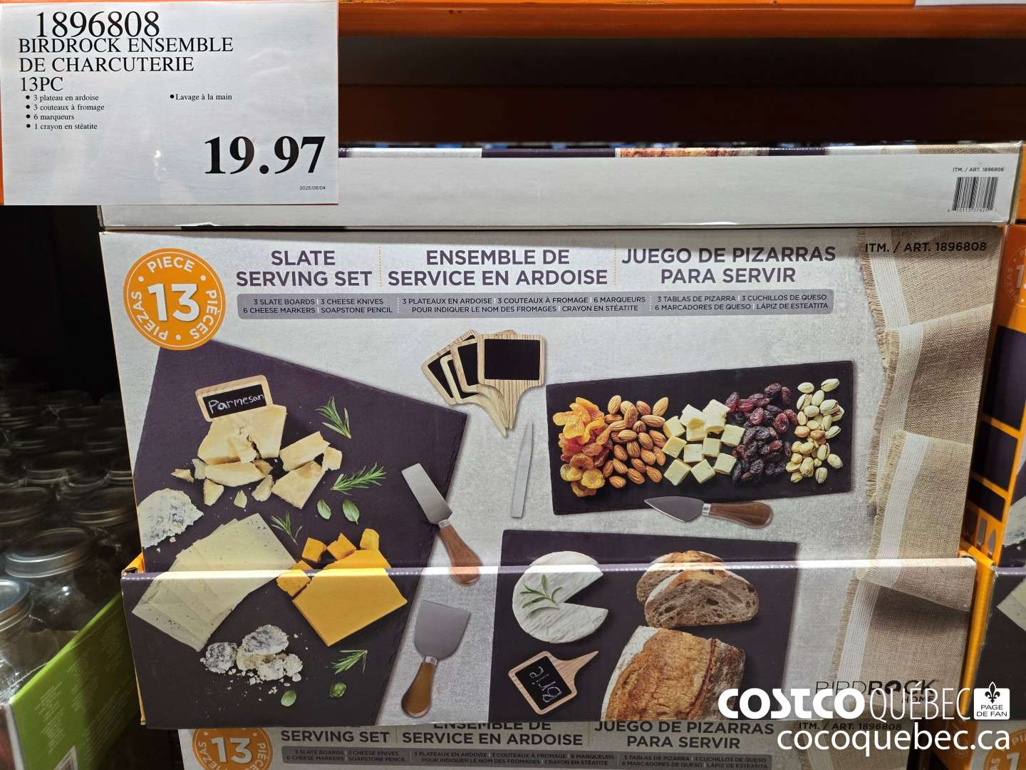 1896808 BIRDROCK ENSEMBLE DE CHARCUTERIE 13PC $19.97