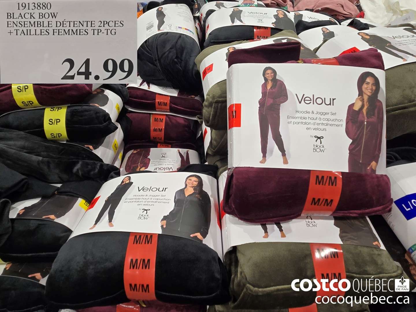 1913880 BLACK BOW ENSEMBLE DETENTE 2PCES +TAILLES FEMMES TP-TG  $24.99