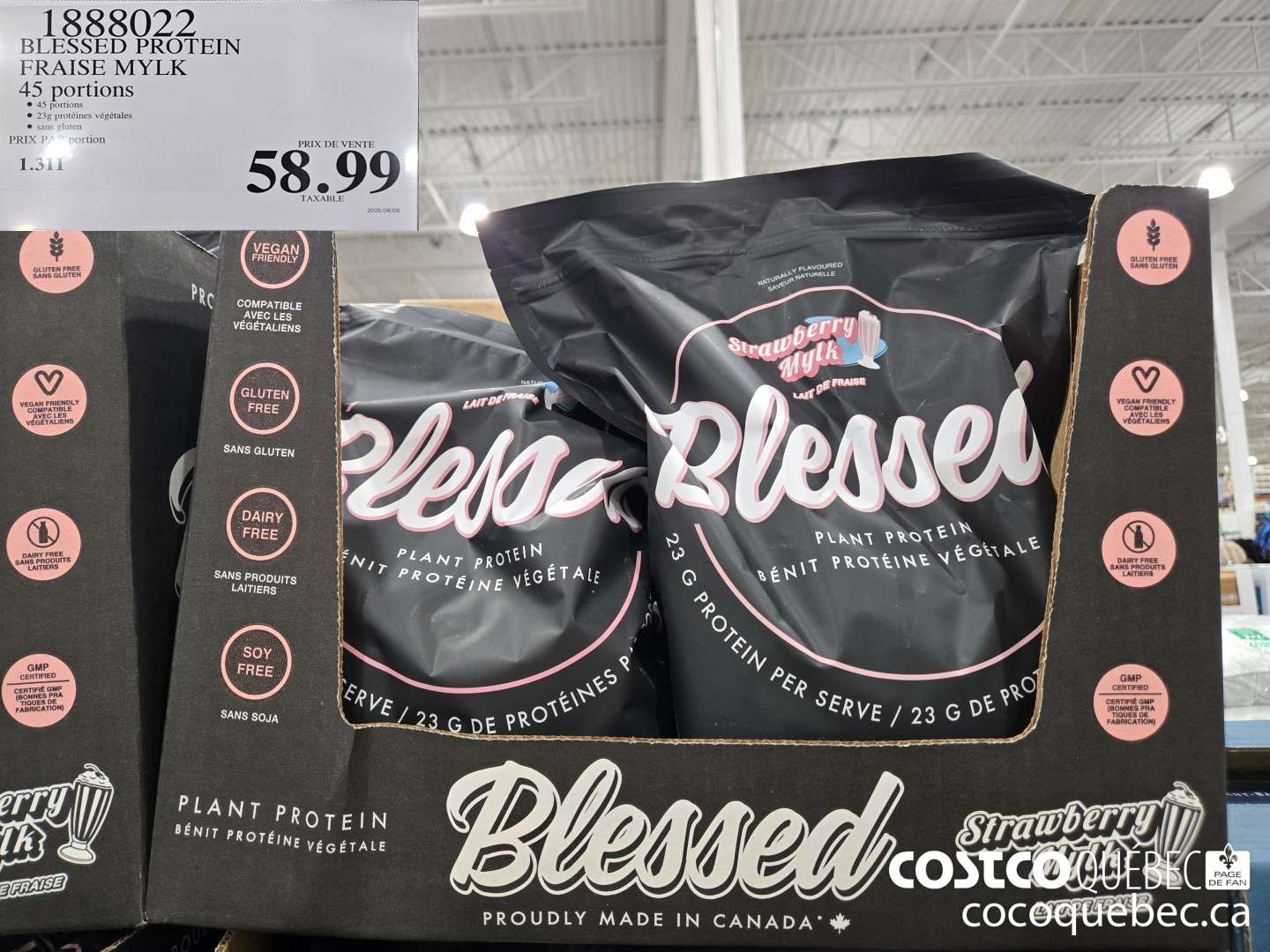 1888022 BLESSED PROTEIN FRAISE MYLK 45 PORTIONS  $58.99