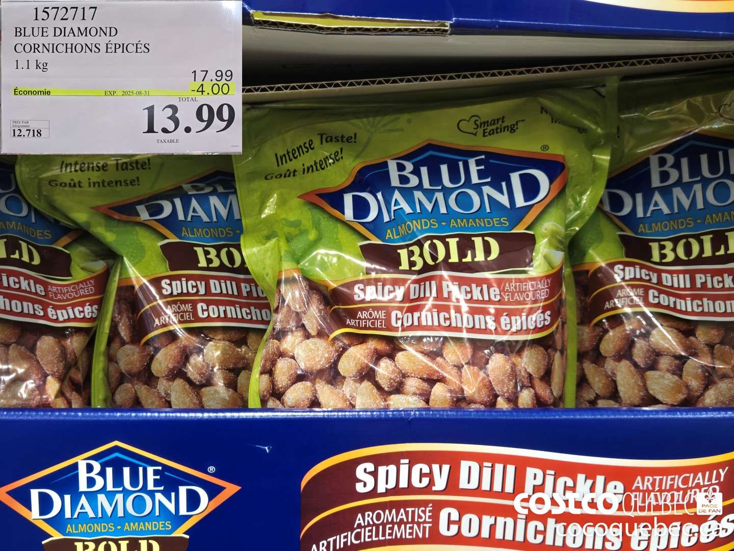 1572717 BLUE DIAMOND CORNICHONS EPICES 1.1 kg ($4.00 INSTANT SAVINGS EXPIRES ON 2025-08-31) $13.99