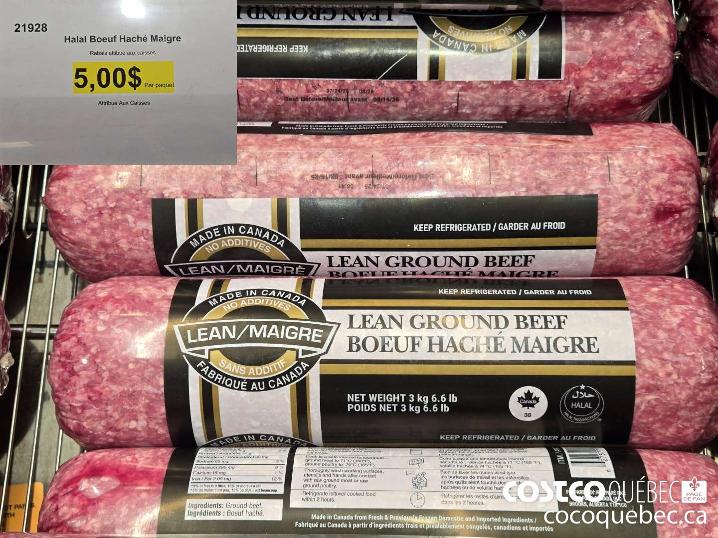 21928 BOEUF HACHE MAIGRE HALAL  ($5.00 INSTANT SAVINGS)