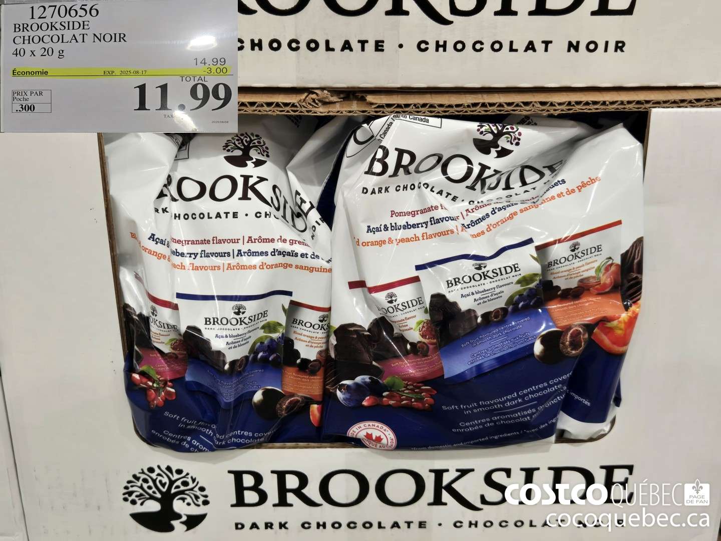 1270656 BROOKSIDE CHOCOLAT NOIR ($3.00 INSTANT SAVINGS EXPIRES ON 2025-08-17) $11.99