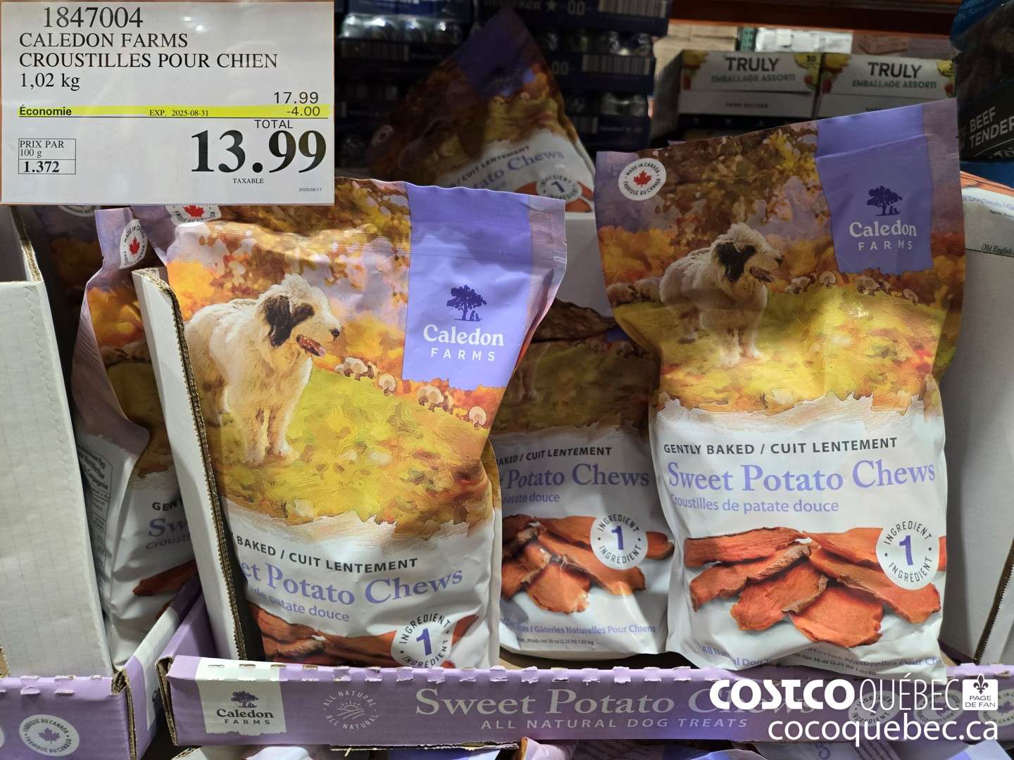 1847004 CALEDON FARMS CROUSTILLES POUR CHIEN 1.02 kg  ($4.00 INSTANT SAVINGS EXPIRES ON 2025-08-31) $13.99