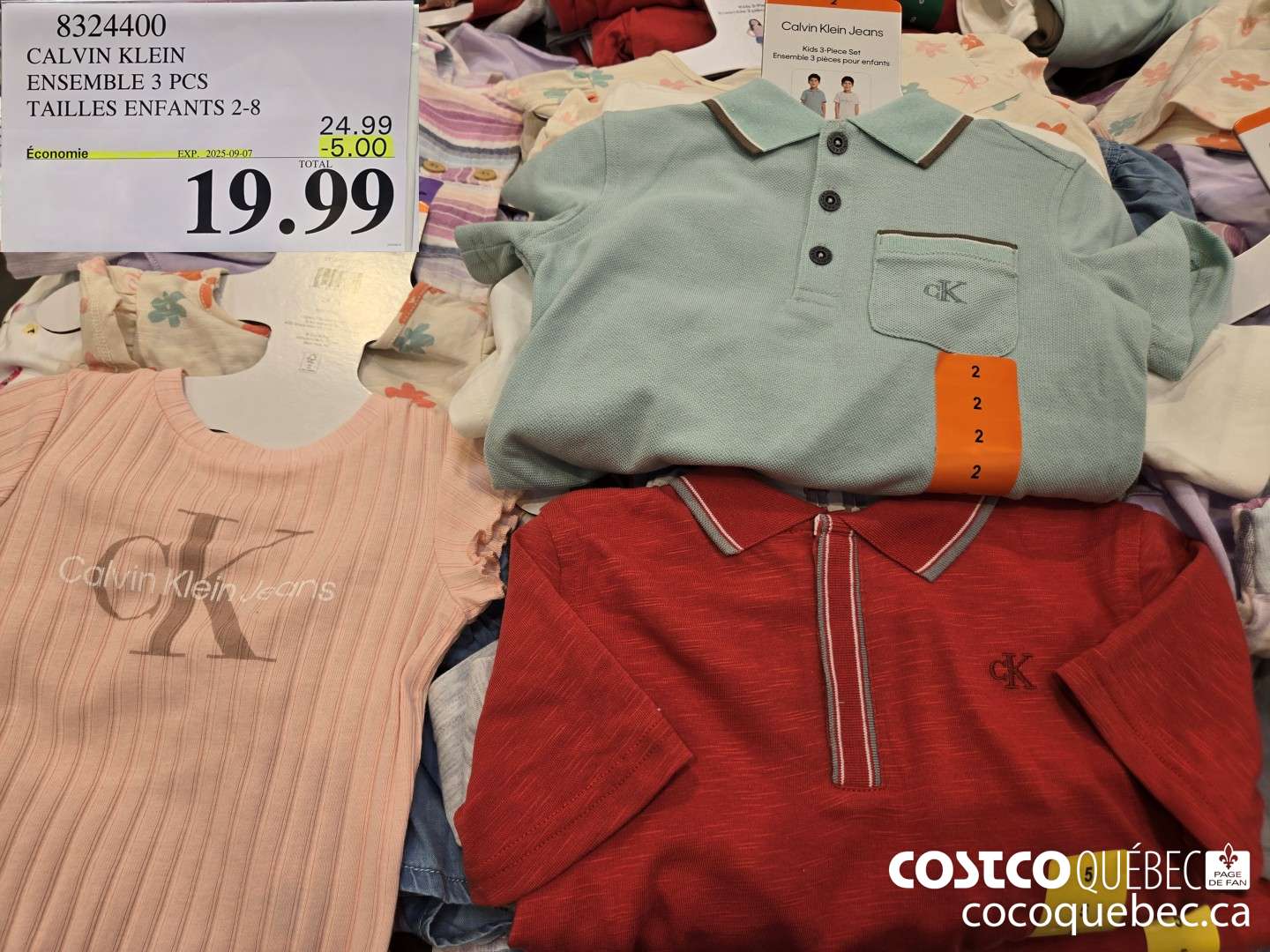 8324400 CALVIN KLEIN ENSEMBLE 3 PIECES TAILLES ENFANTS 2-8 5.00 OFF (EXPIRES ON 2025-09-07) $19.99