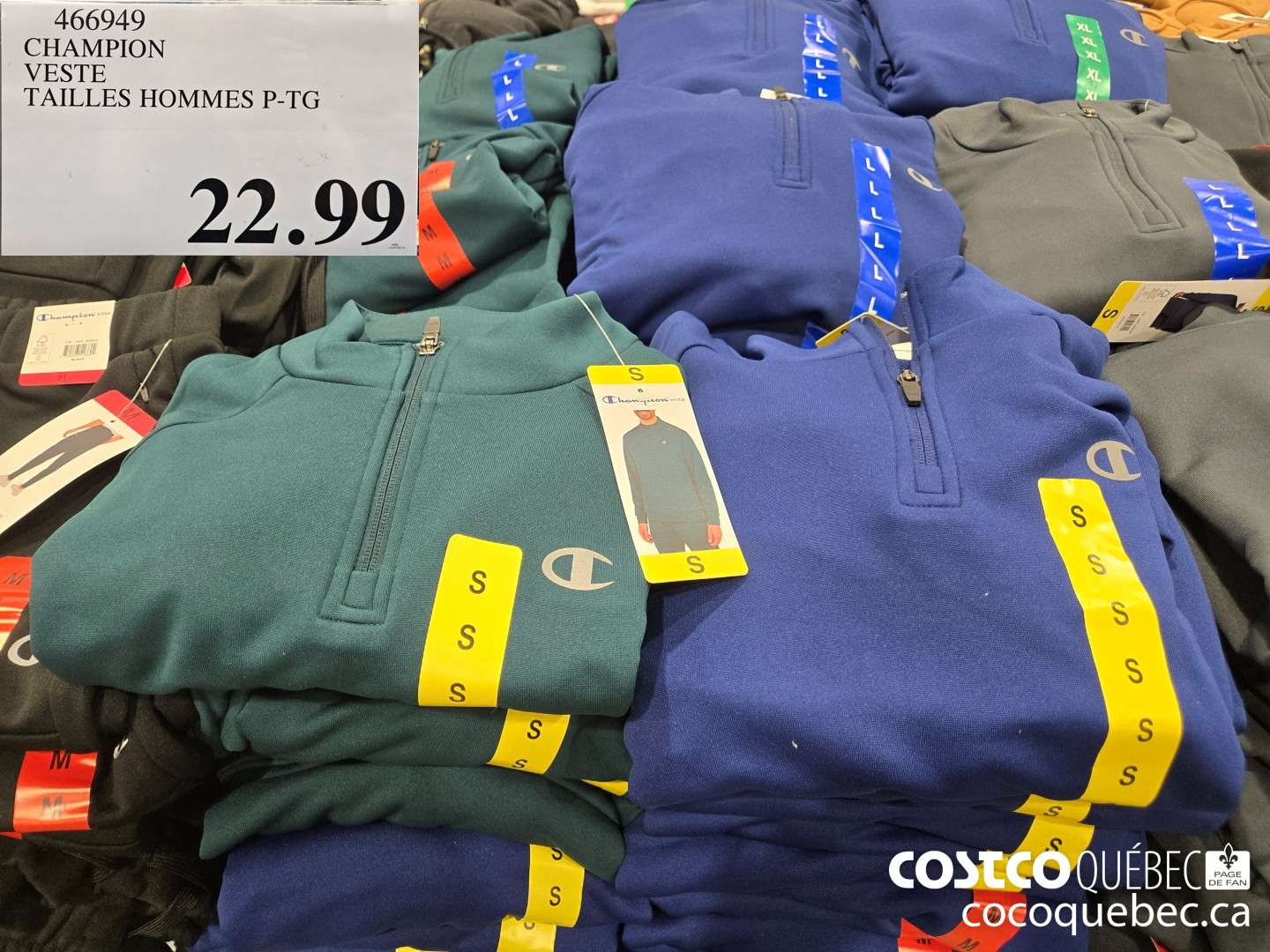 466949 CHAMPION VESTE TAILLES HOMMES P-TG  $22.99