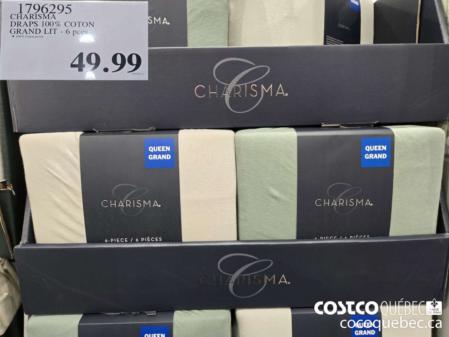 1796295 CHARISMA DRAPS 100% COTON GRAND YP - 6 pces  $49.99