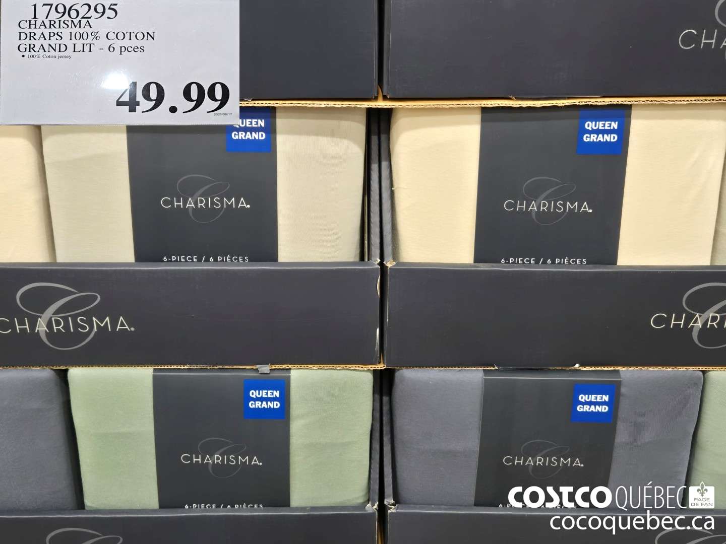 1796295 CHARISMA DRAPS 100% COTON GRAND YP - 6 pces  $49.99