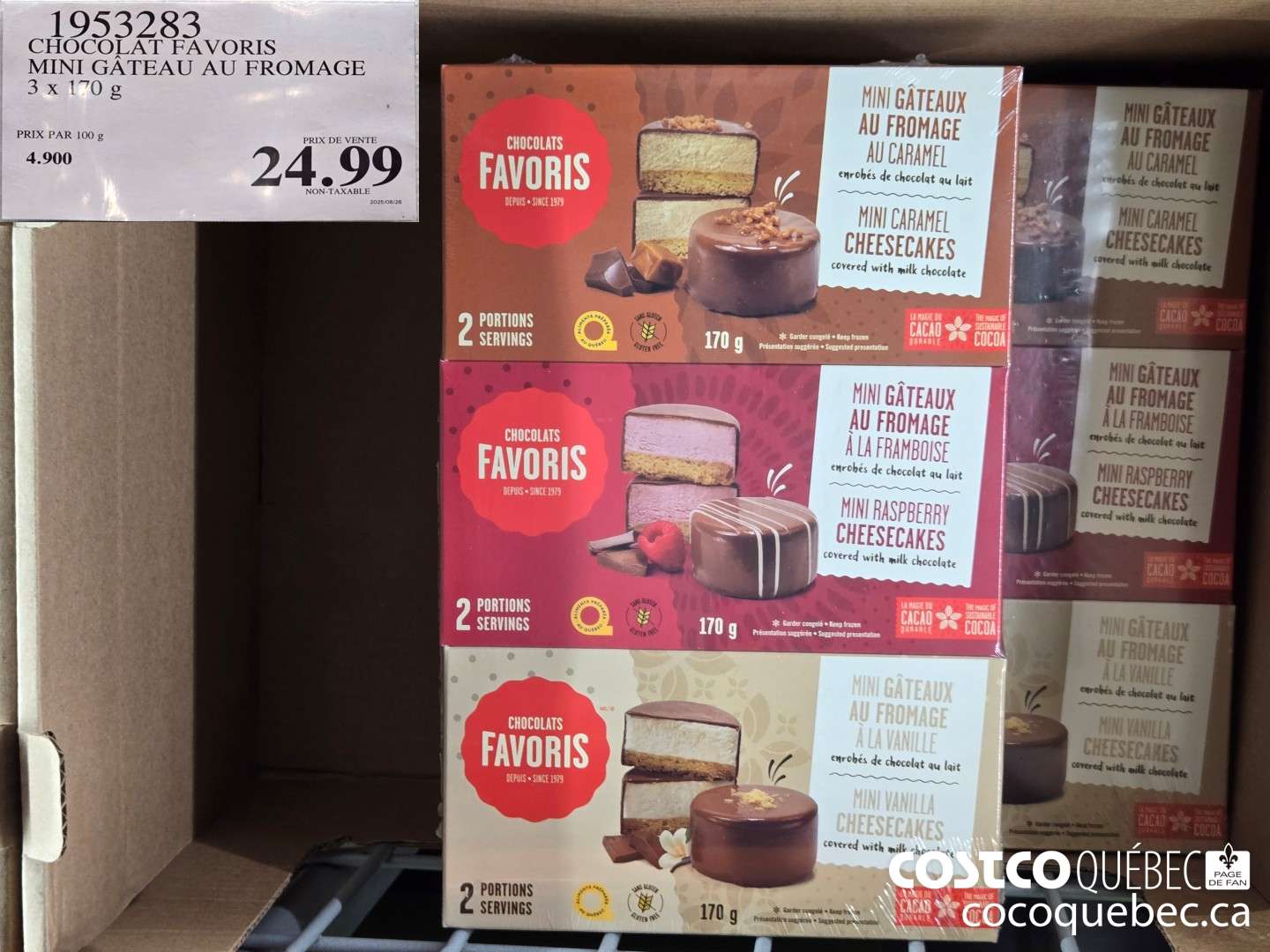 1953283 CHOCOLAT FAVORIS MINI GATEAU AU FROMAGE  $24.99