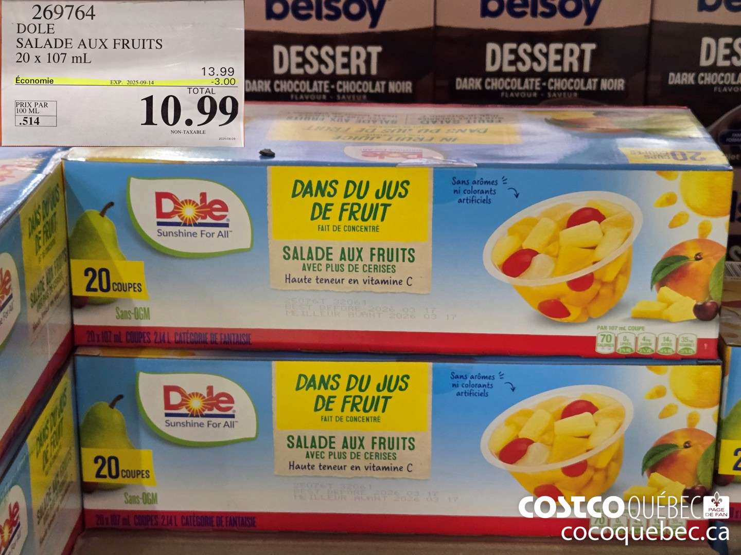 269764 COLE SALADE AUX FRUITS 20 x 107 mL  ($3.00 INSTANT SAVINGS EXPIRES ON 2025-09-14) $10.99