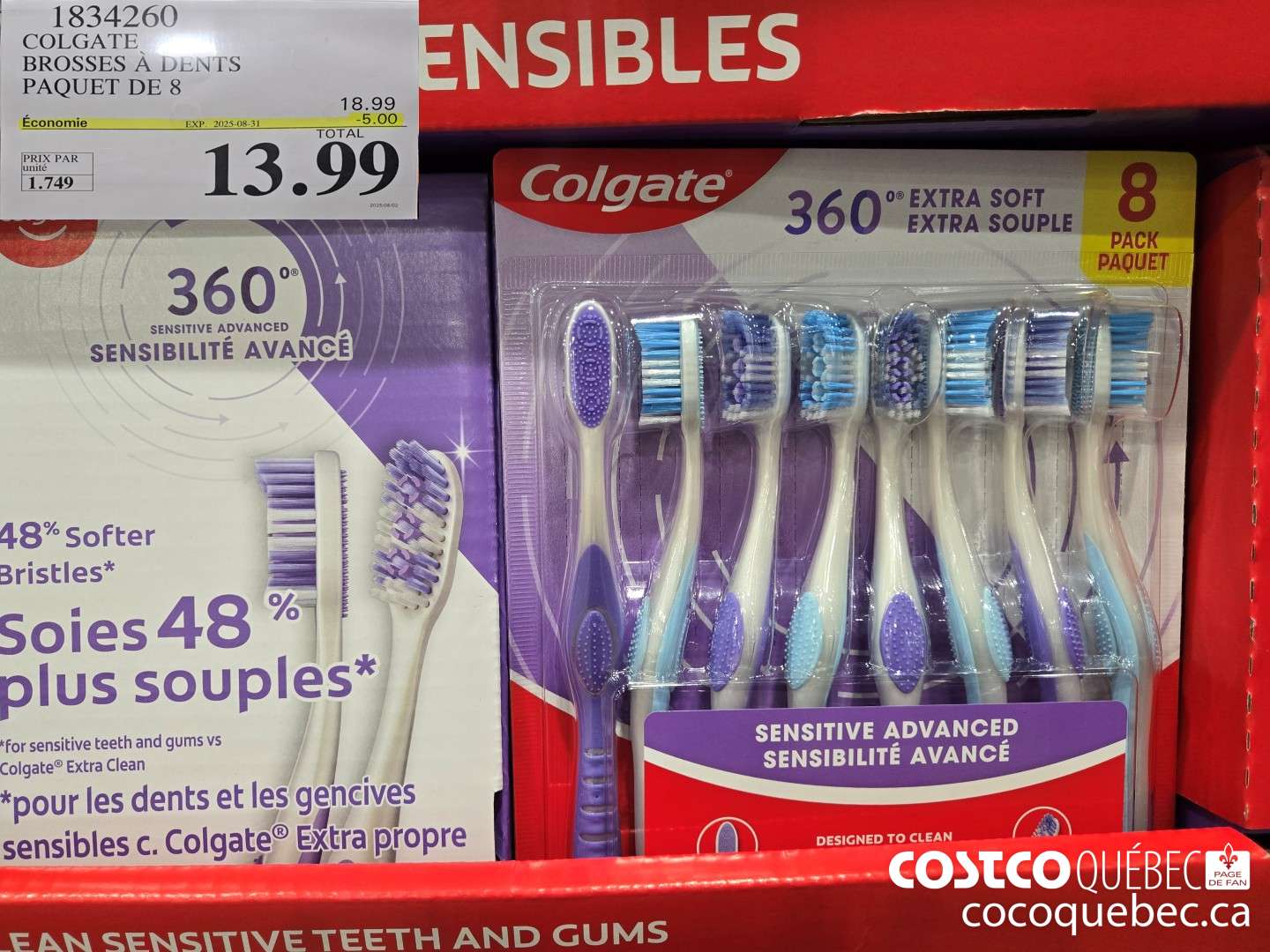 1834260 COLGATE 360 ADVANCED BROSSES A DENTS PAQUET DE 8  ($5.00 INSTANT SAVINGS EXPIRES ON 2025-08-31) $13.99