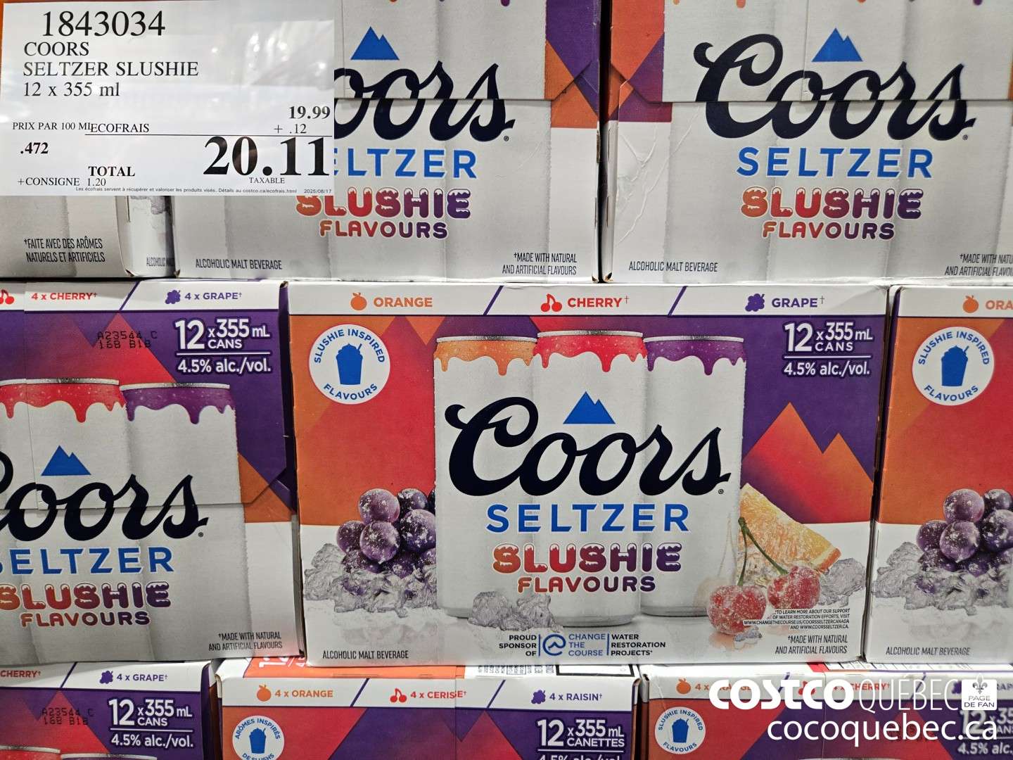 1843034 COORS SELTZER SLUSHIE  $20.11