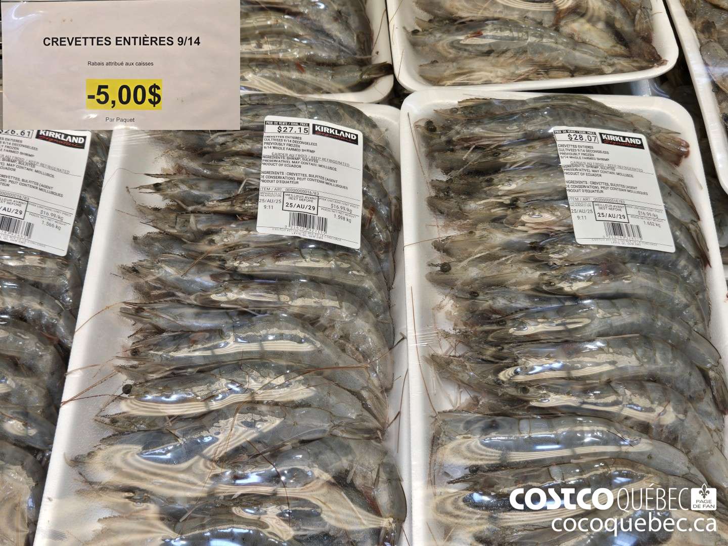 16783 CREVETTES ENTIERE 9/14  ($5.00 INSTANT SAVINGS)