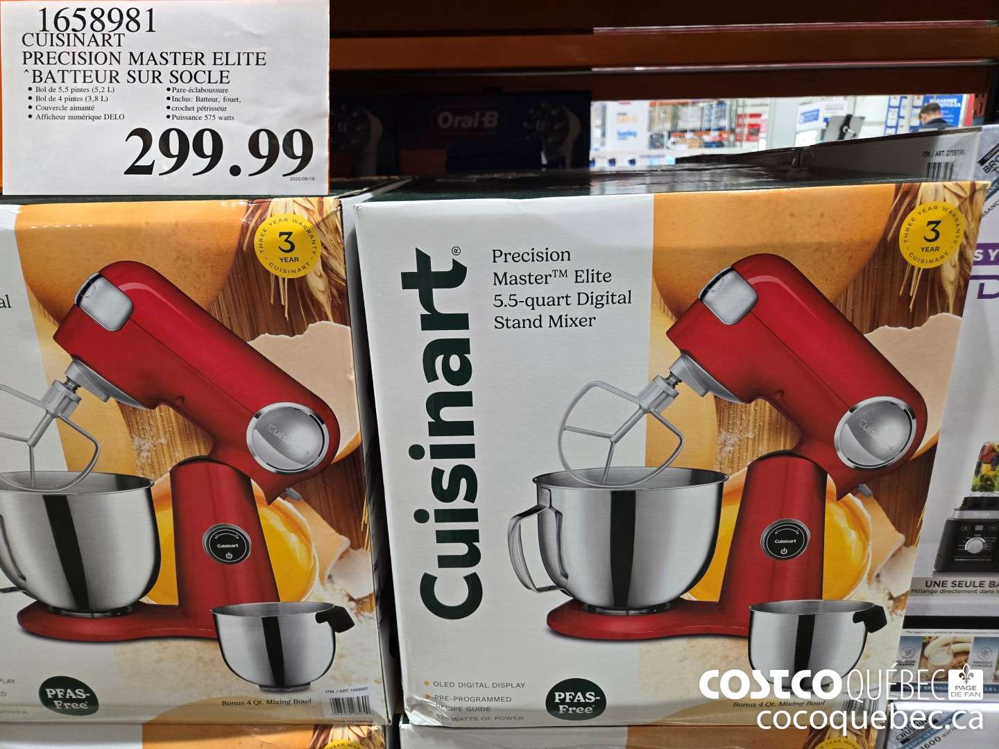 1658981 CUISINART BATTEUR SUR SOCLE “PRECISION MASTER ELITE $299.99