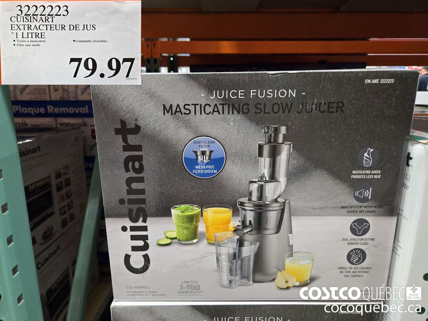 3222223 CUISINART EXTRACTEUR DE JUS  $79.97