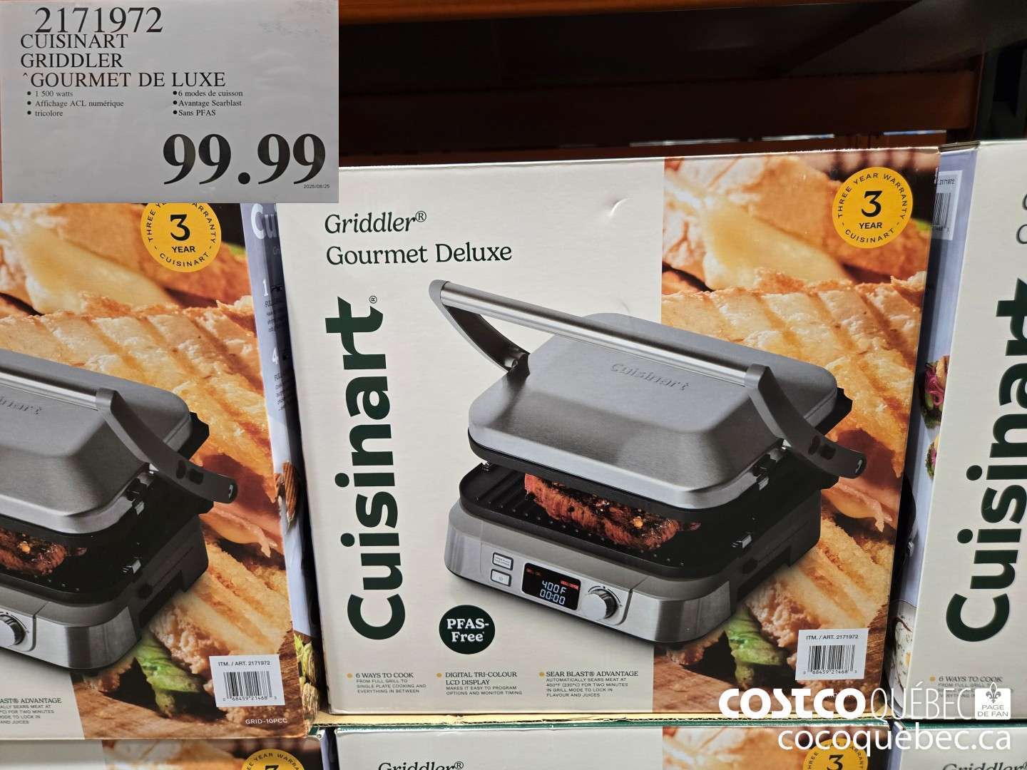 2171972 CUISINART GRIDDLER GOURMET DE LUXE  $99.99