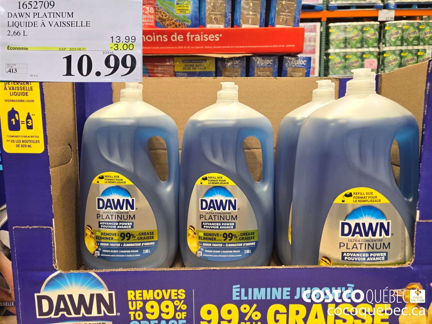 1652709 DAWN PLATINUM LIQUIDE A VAISSELLE 2,66 L  ($3.00 INSTANT SAVINGS EXPIRES ON 2025-08-31) $10.99