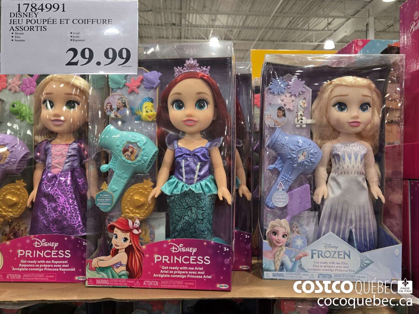 1784991 DISNEY JEU POUPEE ET COIFFURE ASSORTIS  $29.99