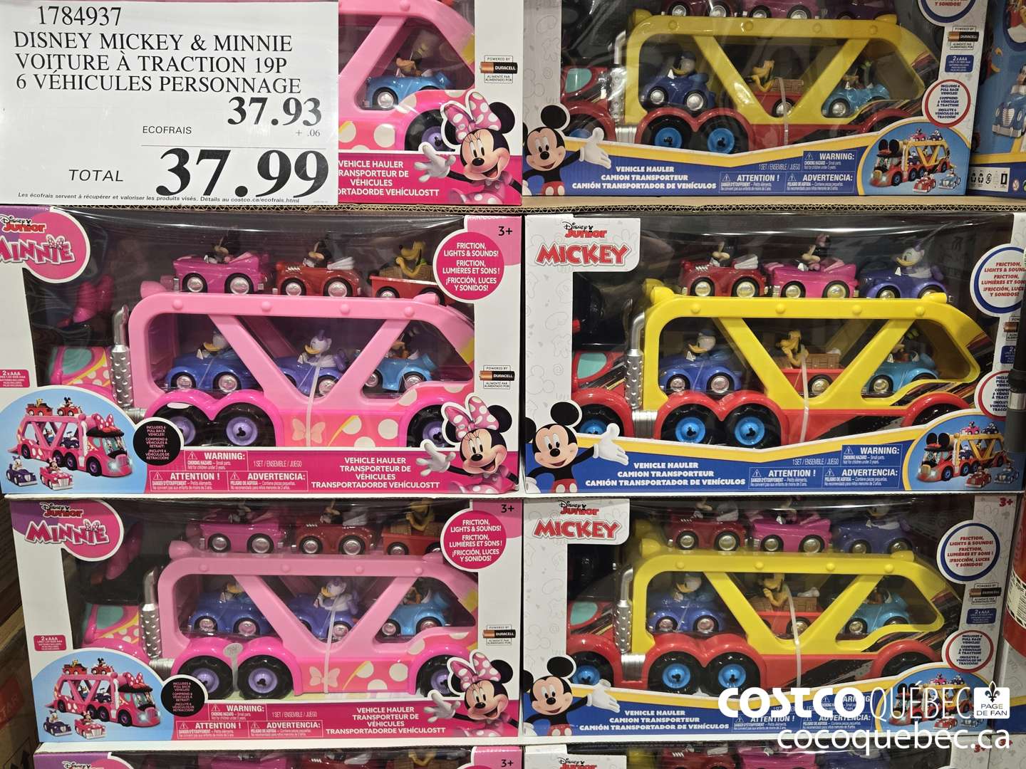 1784937 DISNEY MICKEY & MINNIE VOITURE A TRACTION 19P 6 VEHICULES PERSONNAGE  $37.99