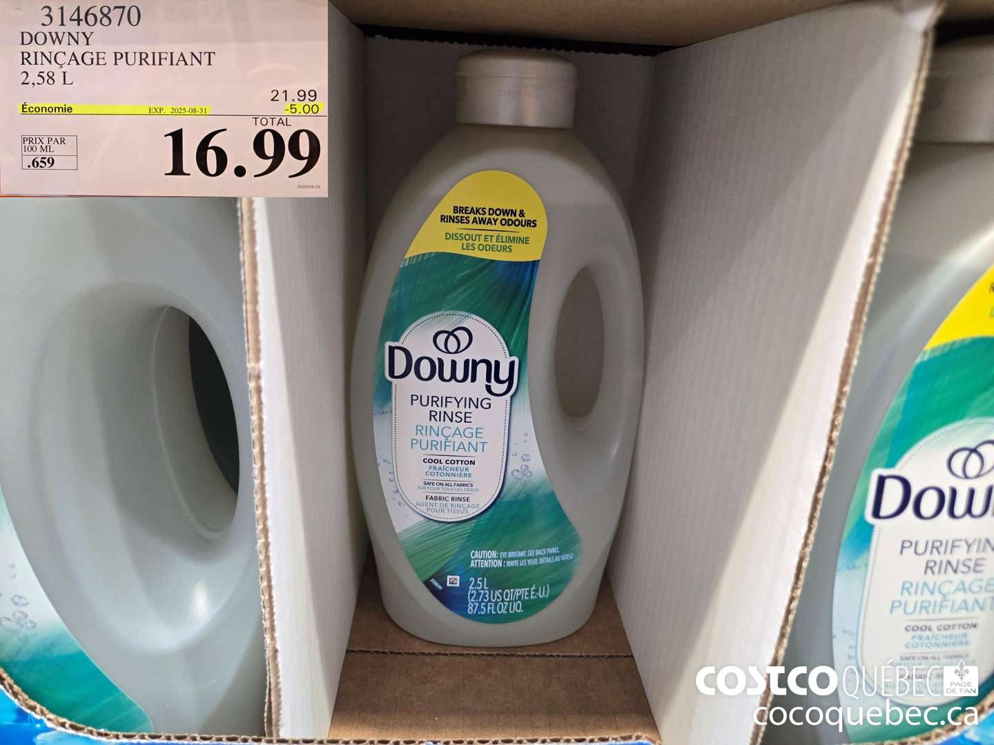 3146870 DOWNY RINCER PURIFIANT  ($5.00 INSTANT SAVINGS EXPIRES ON 2025-08-31) $16.99